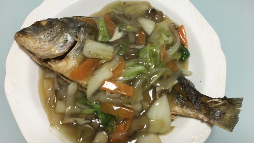 チヌ(クロダイ)の中華風野菜あんかけ|釣果メシ