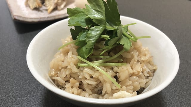 釣れた魚で炊き込みごはん