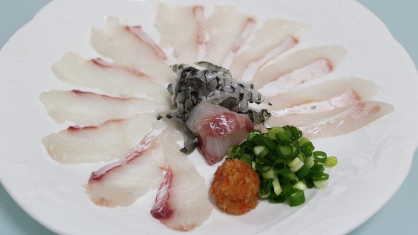 釣った魚でつくる薄造り
