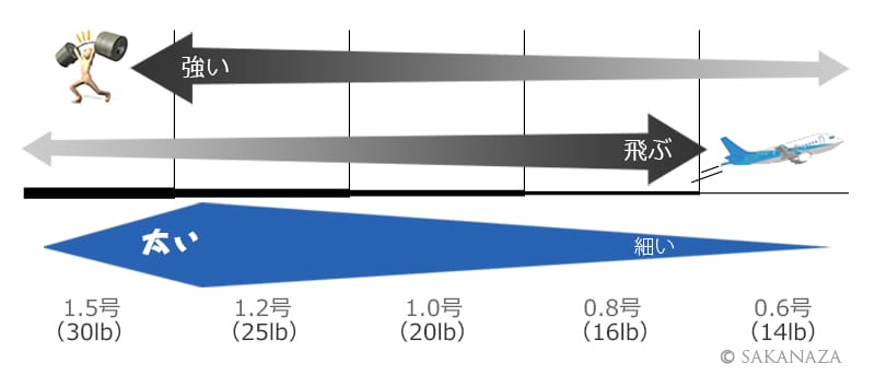 シーバスのPEラインの太さの選び方