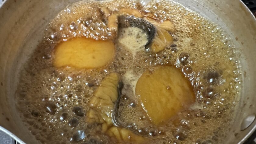 照りを出す|釣り魚の梅照り煮,レシピ,釣果メシ