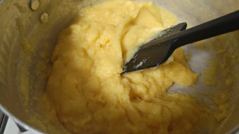 ポレンタ②,付け合わせ準備｜ブリの南イタリア風照り焼き,釣果メシ,レシピ